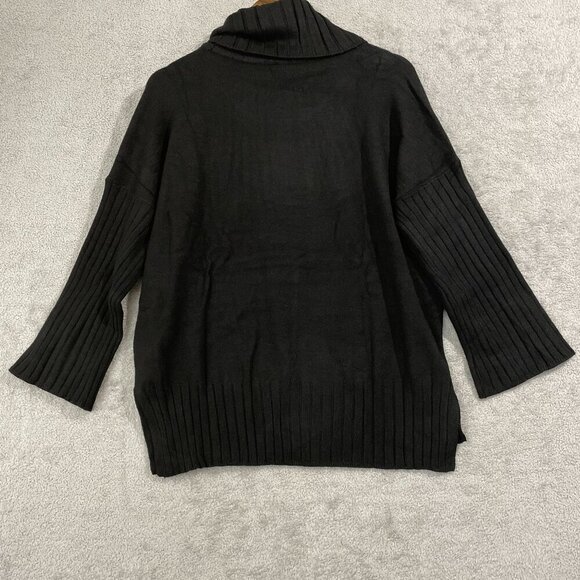 NEW Cyrus Womens M Black Ribbed Knit Turtleneck Sweater - Picture 2 of 7